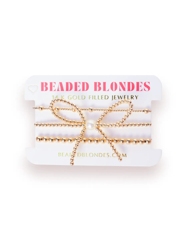 June + Bow + 5MM Gold Stack