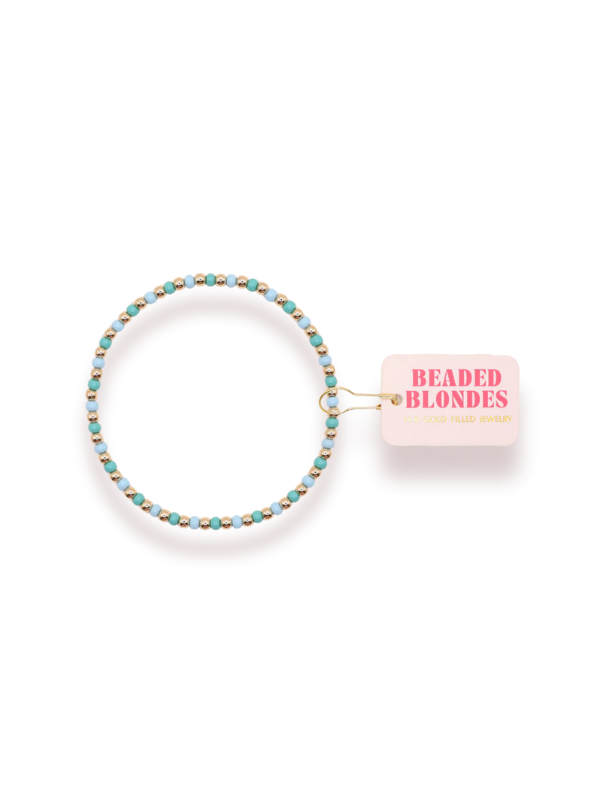 Turquoise and Powder Blue Demi Beaded Bracelet