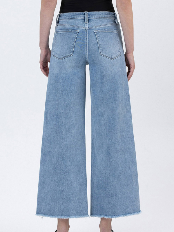 High Rise Ankle Wide Leg Jeans