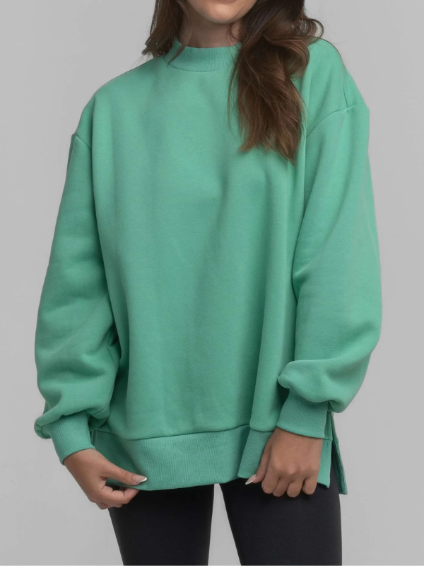 YOUTH-Happy Thoughts Puff Print Sweatshirt in Aloe By Southern Shirt Co.