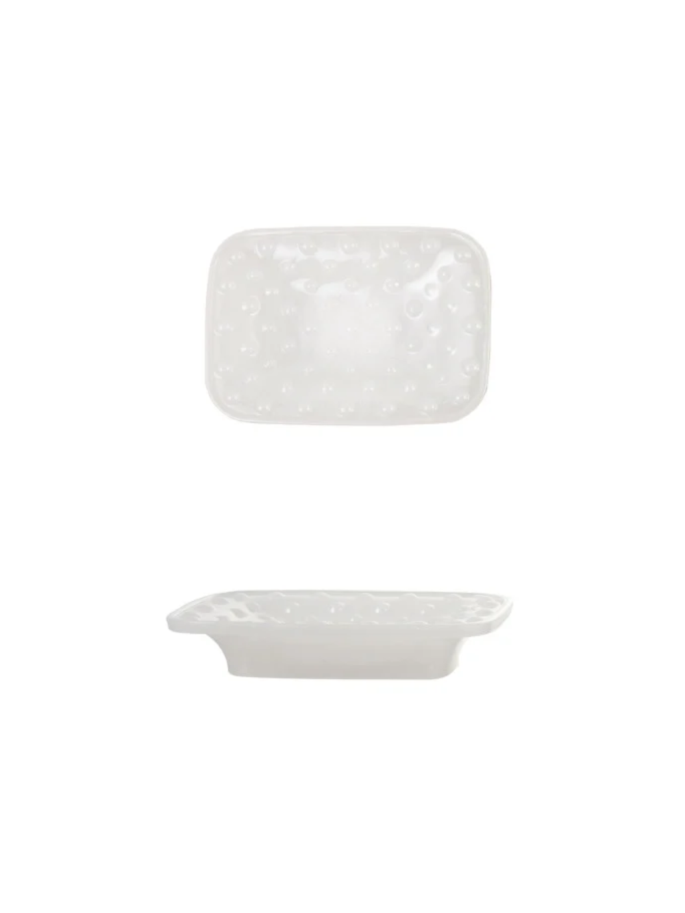 Embossed Milk Glass Footed Soap Dish- 4 Styles