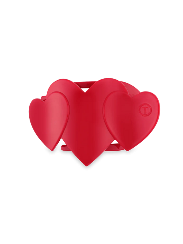 Red Heart to Heart Small Flat Round Clip