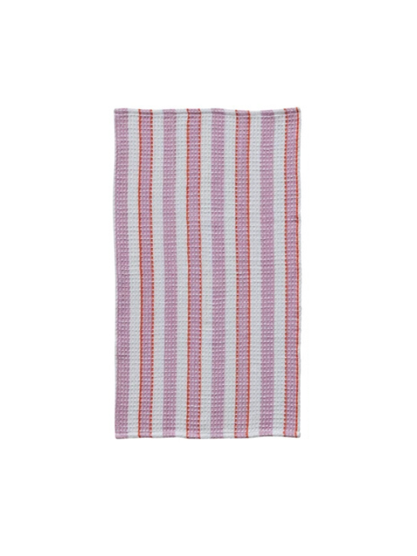 Cotton Waffle Weave Tea Towel with Stripes