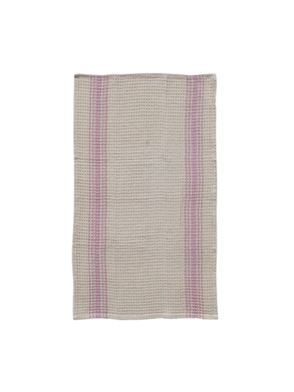 Cotton Waffle Weave Tea Towel with Stripes