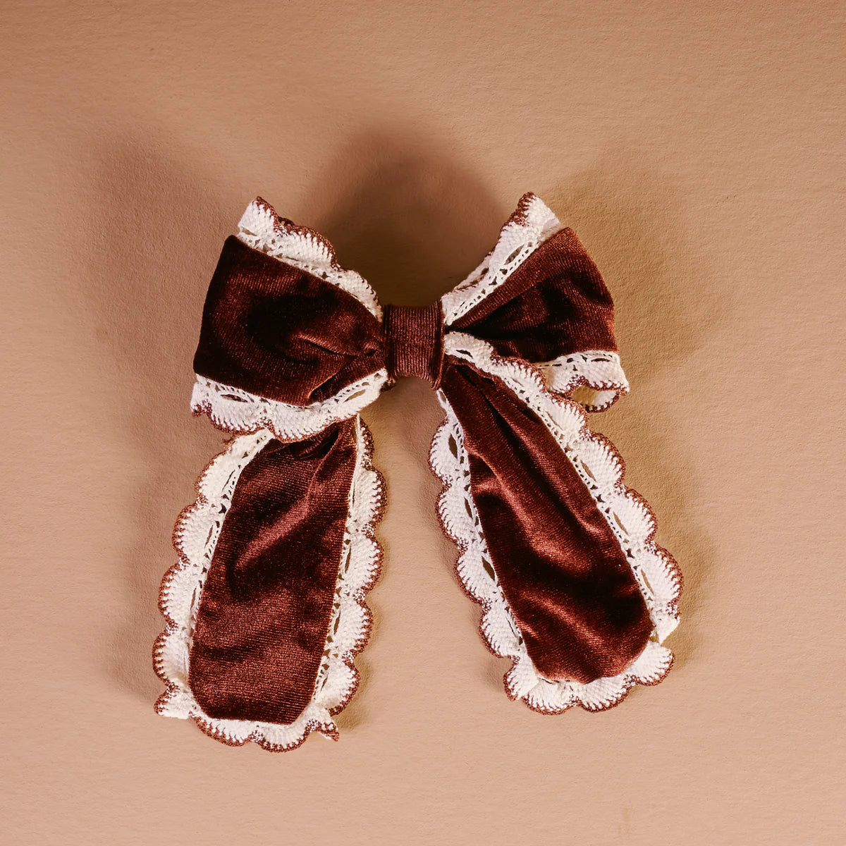Brown Coquette Velour Hair Bow