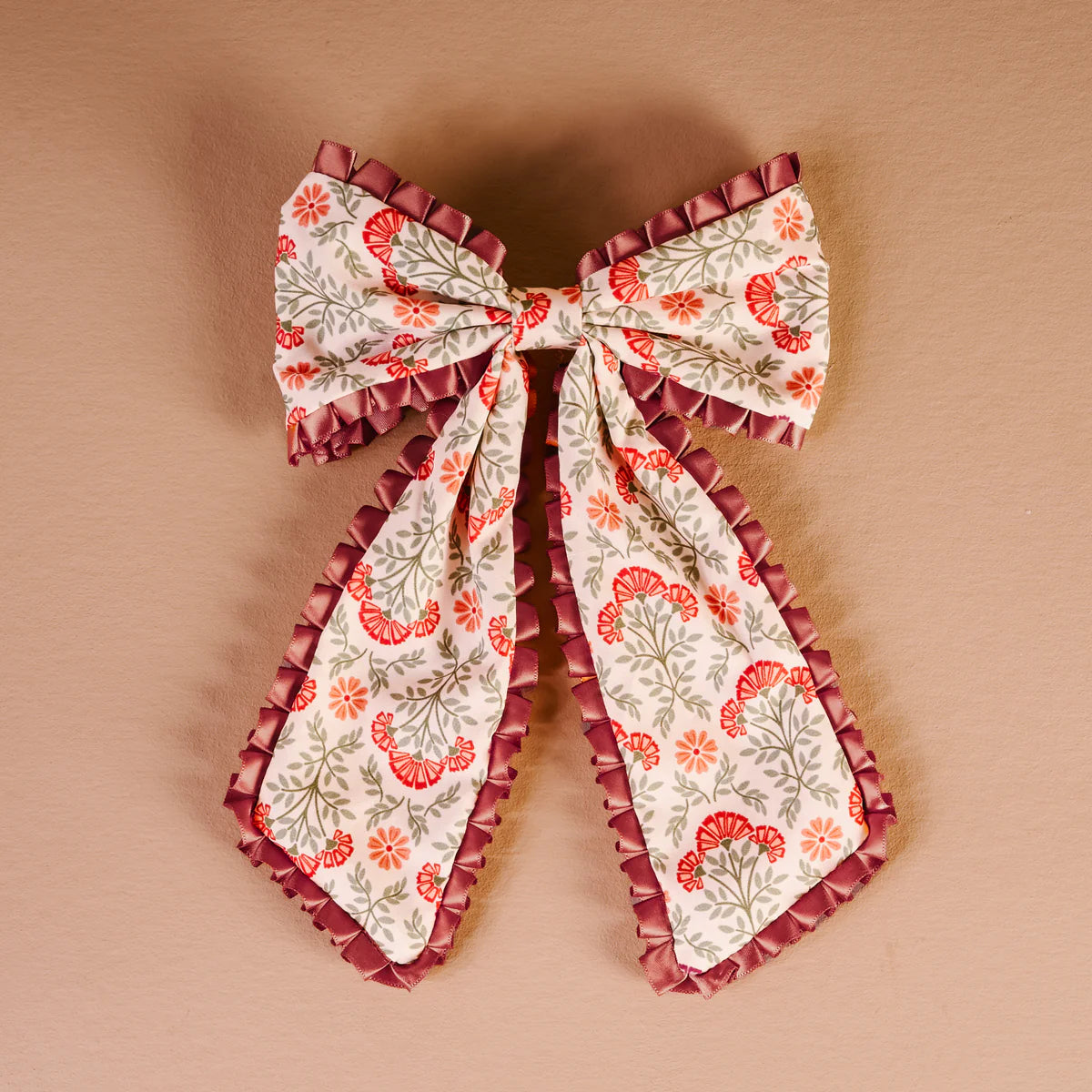 Everbloom Dusty Rose Fancy Frills Hair Bow