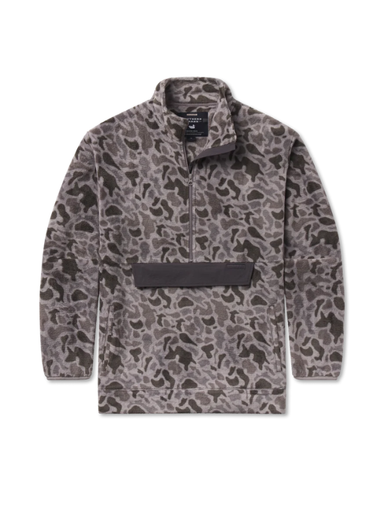 gray camo fleece q-zip pullover