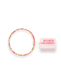 pink and green beaded bracelet