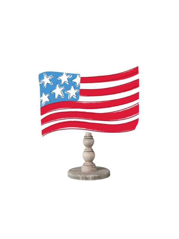 Wavy American Flag Topper red white blue