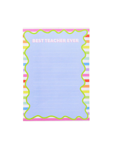 Wavy Best Teacher Ever Magnetic Notepad