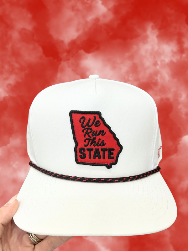 white We Run This State in Red and Black