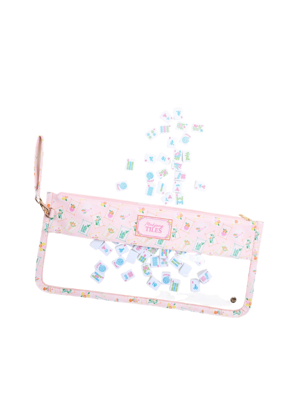 It's Mahj Time Pink Mahjong Tile Keeper Pouch