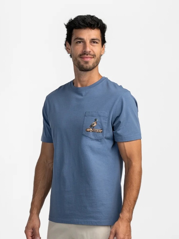 Wading on the Call Tee in Windsor Blue By Southern Shirt Co.