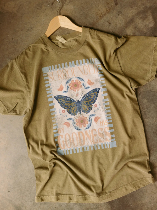 Surrounded By His Goodness Graphic Tee (S-3X)