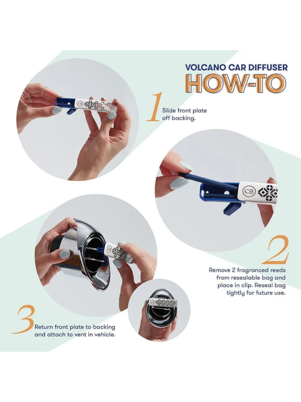Volcano Fragranced Car Diffuser + Refill