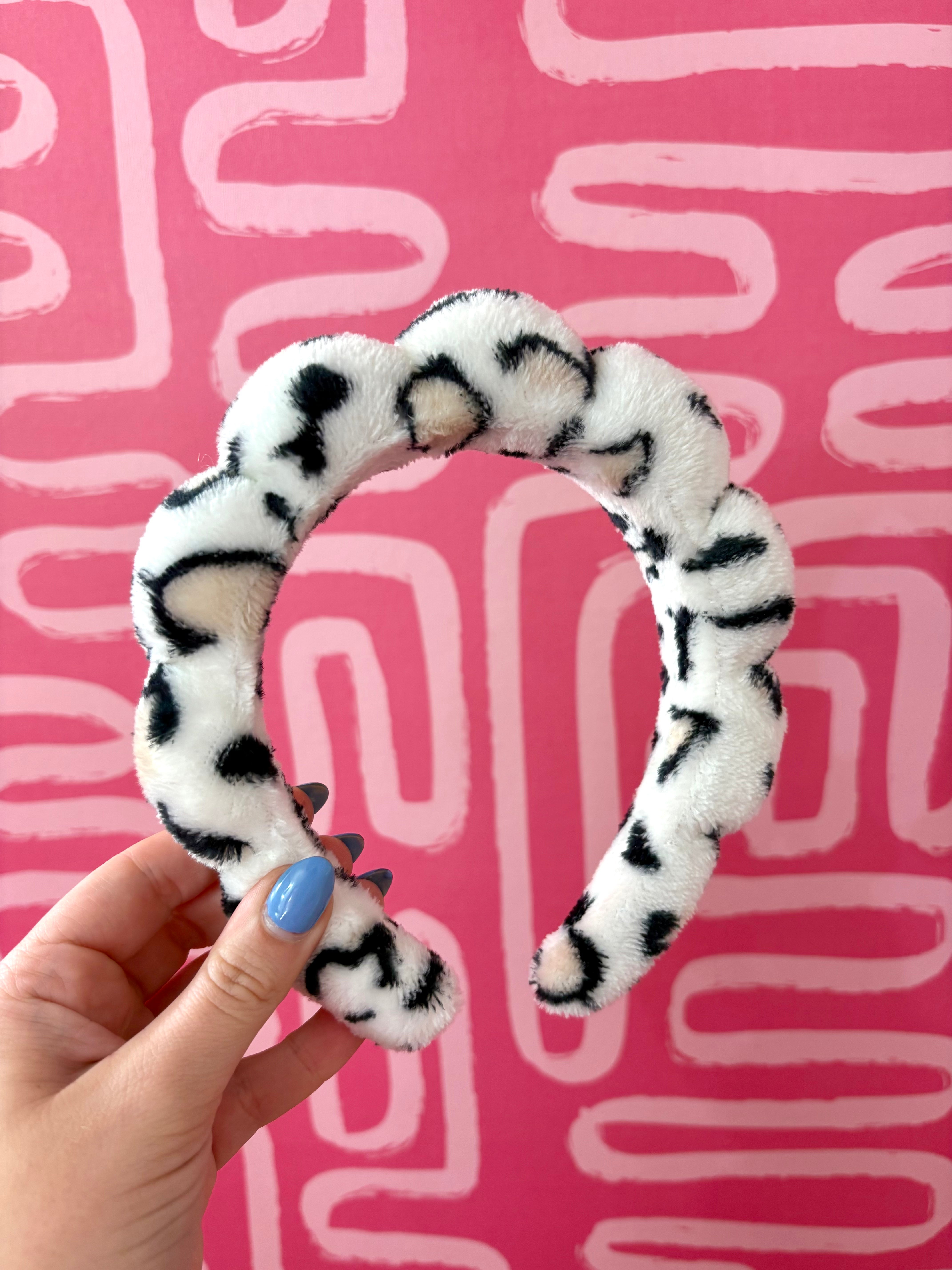 White Leopard GRWM Headband get ready with me trendy pattern hair accessory