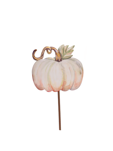 White Water Color Pumpkin stake