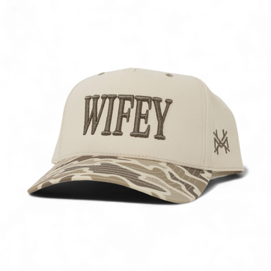 Beige cap with 'WIFEY' embroidery 