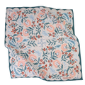teal scalloped floral bandana