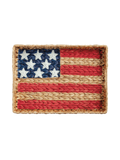 american flag painted on a wicker tray