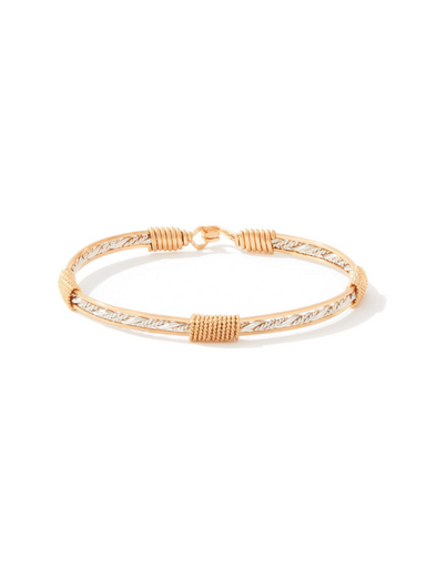 Silver and gold wire bracelet by ronaldo, a timless piece that can be worn or years to come 