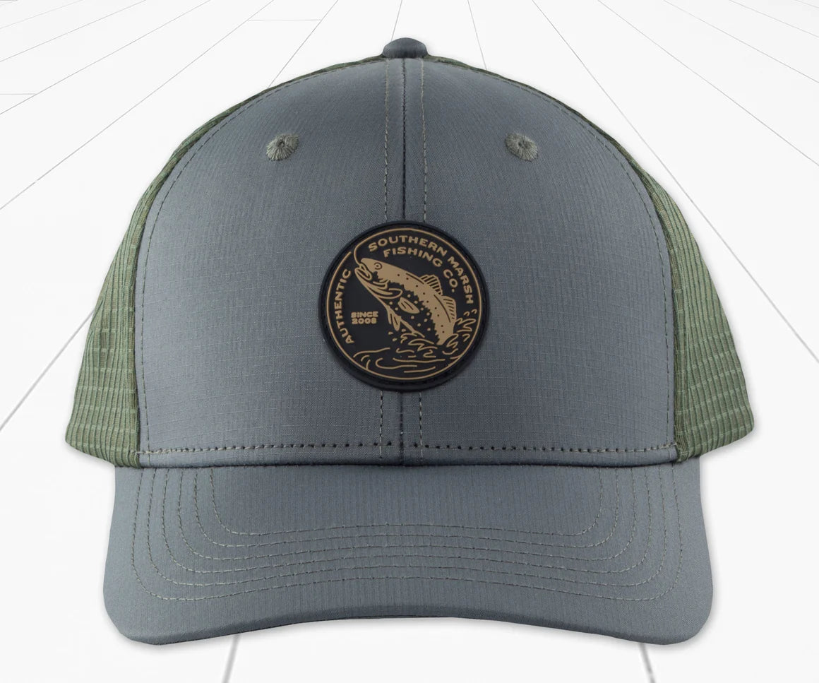 YOUTH Performance SM Fishing Co. Trucker Hat in Slate