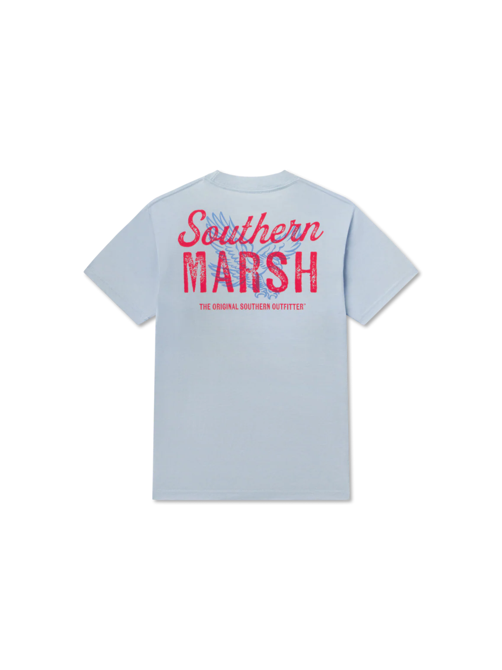 Light blue t-shirt with 'Southern Marsh' logo on the back and an eagle graphic 