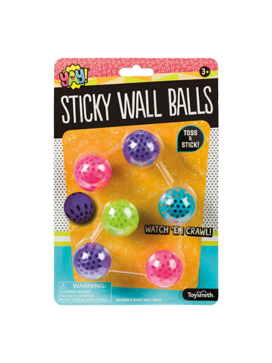 Packaged Sticky Wall Balls with colorful balls