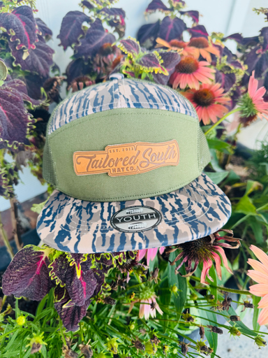 camo and olive green duck call patch  youth hat