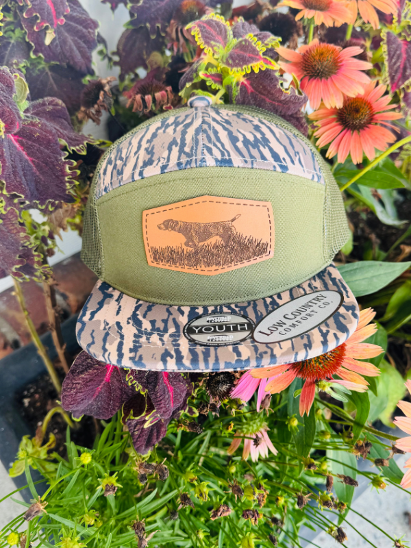 Youth camo and olive pointer leather patch 