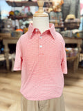 Micro red and white striped youth polo by meripex