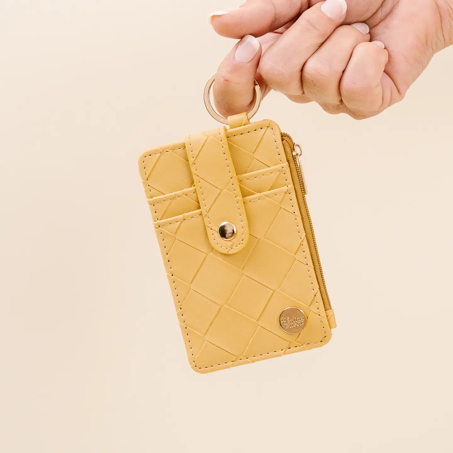 Woven Mustard Keychain Wallet