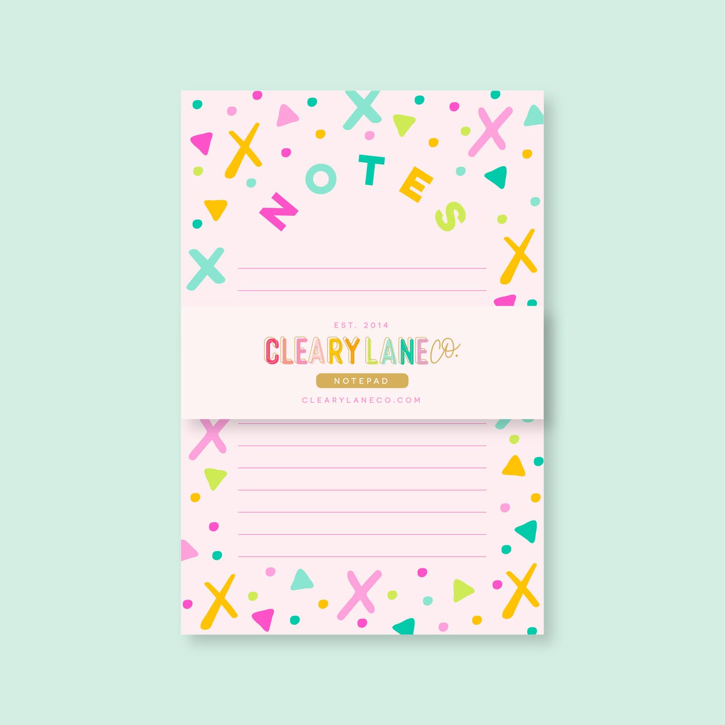 Pink Rainbow Shape Notepad