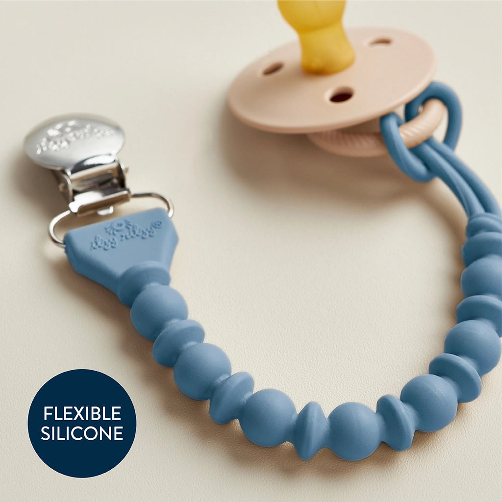 Itzy Paci Strap™ Silicone One-Piece Pacifier Clips: Blue
