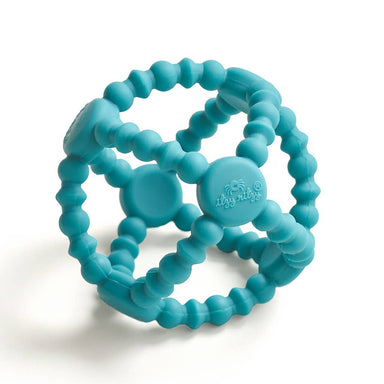 Teal textured baby teether ball toy 