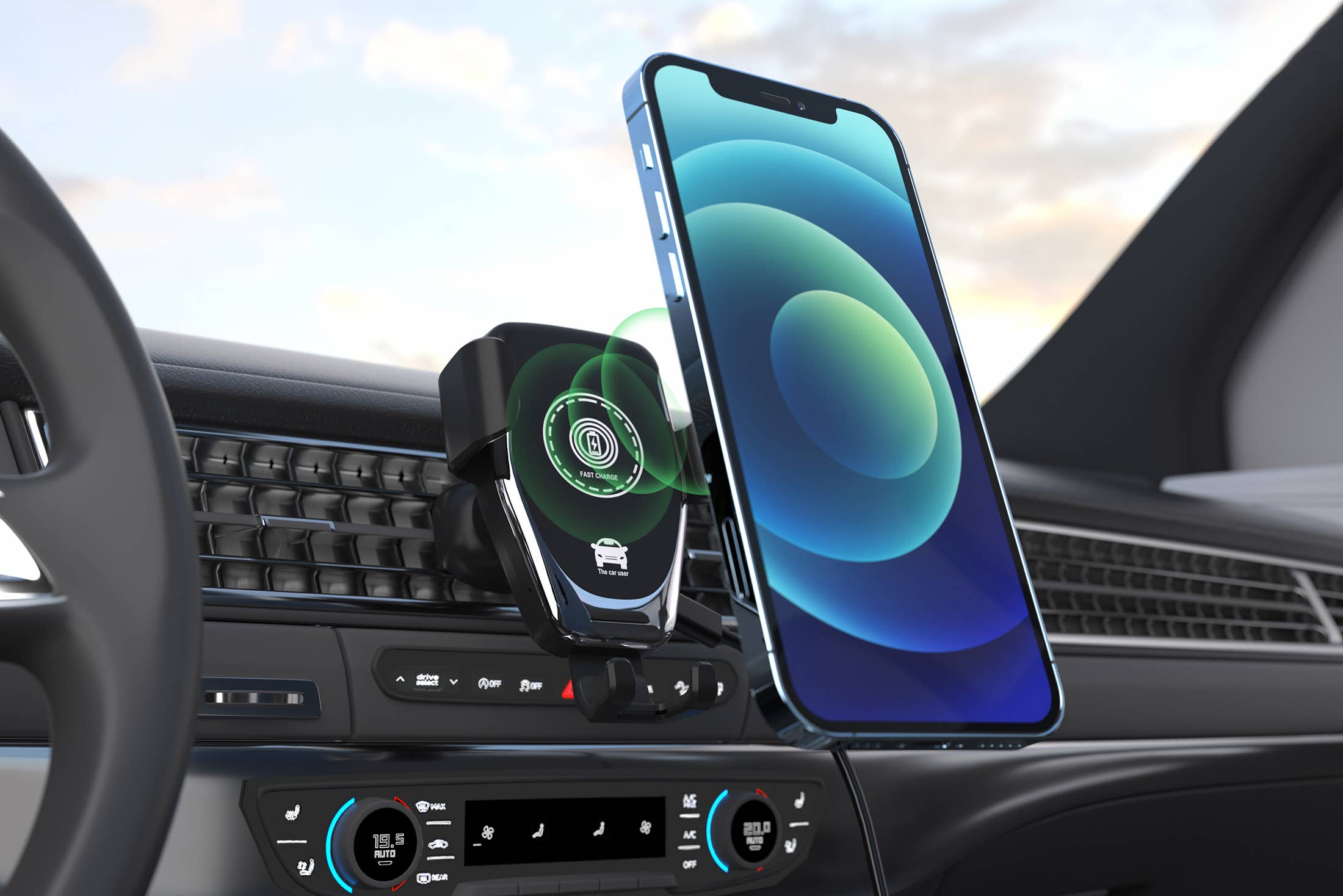 Wireless Mag-Safe Fast Charging Air Vent Mount