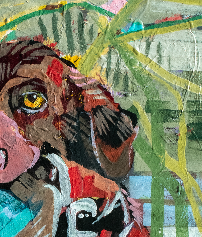 Chocolate Lab in Reeds by Brandon Thomas Print- 5x7