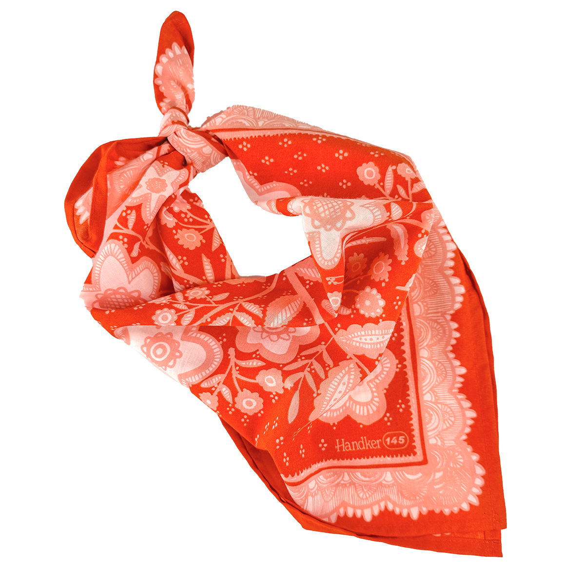 The Lacey Brick Red & Pink Bandana