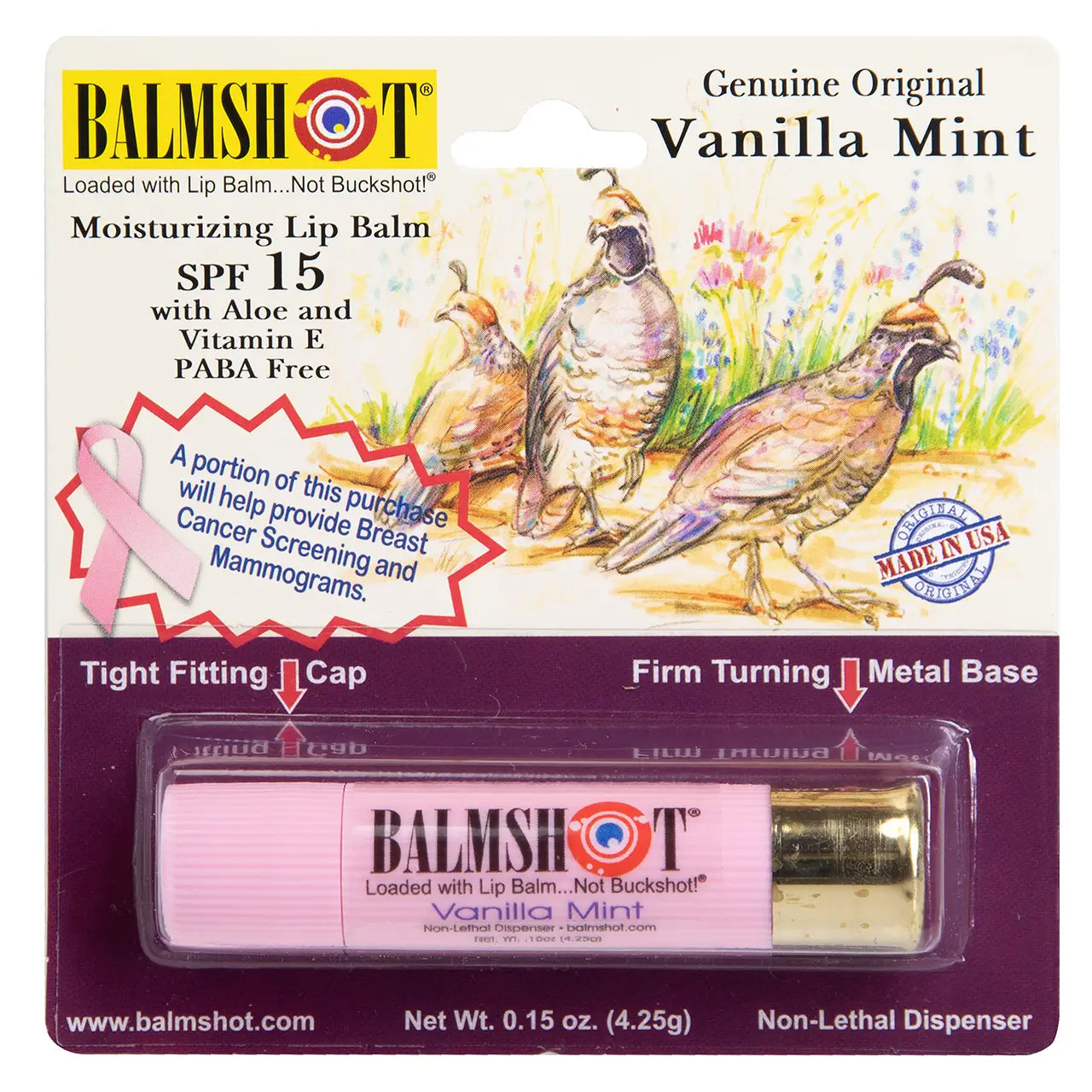 Balmshot Pure Pink Vanilla Mint Lip Balm