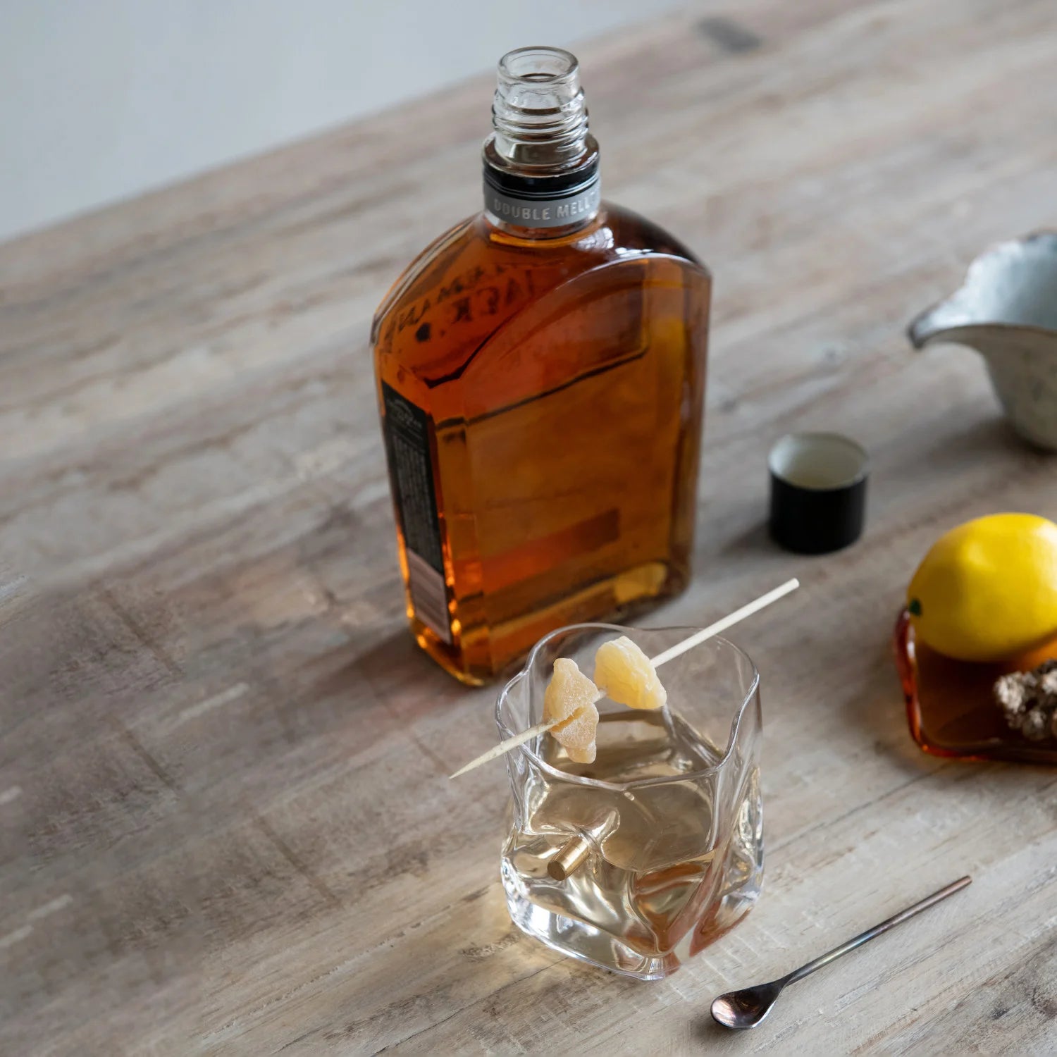Textured Whiskey Glass With Embedded Bullet