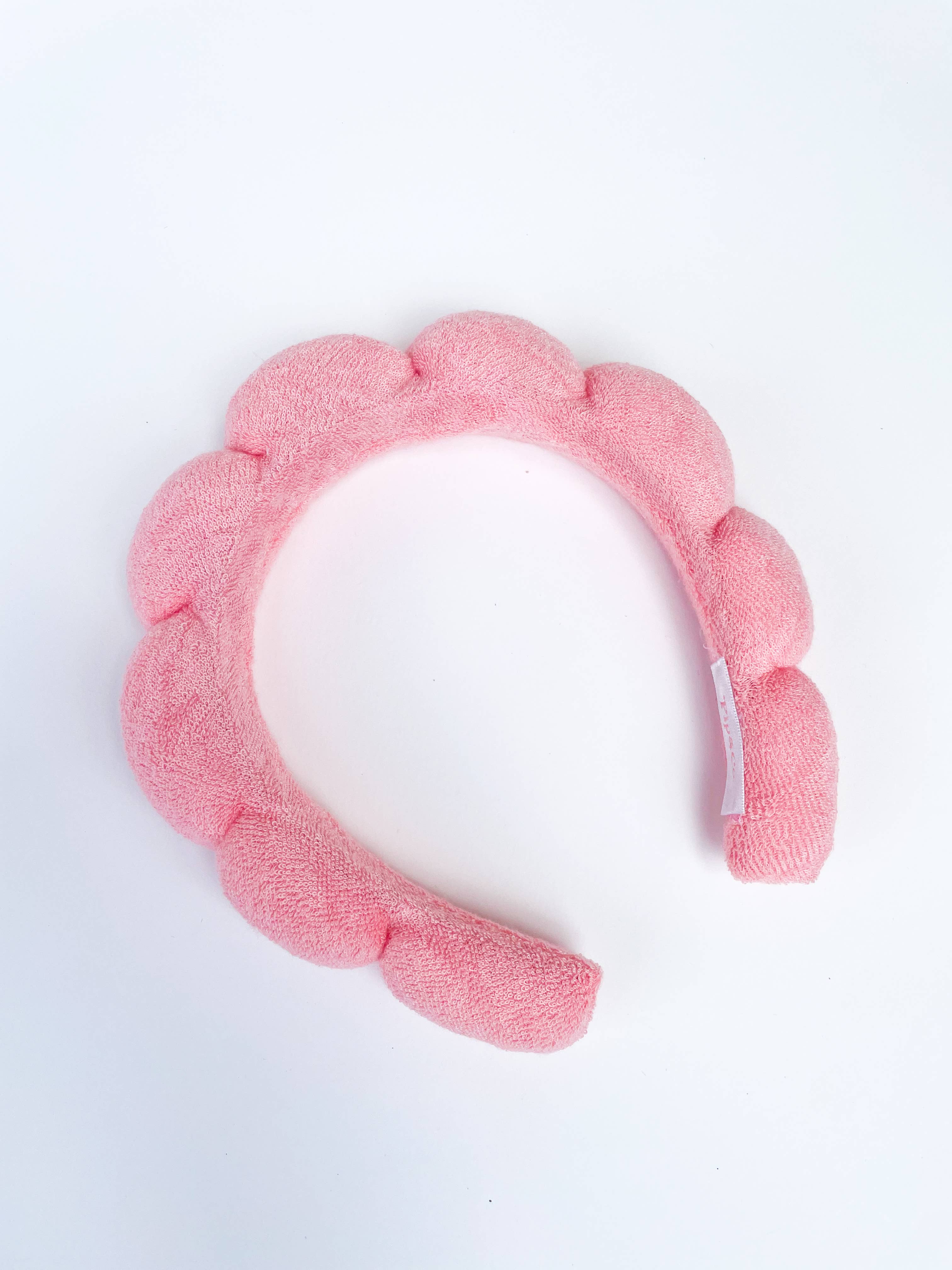 GRWM Puffy Terrycloth Spa Headband: Coral