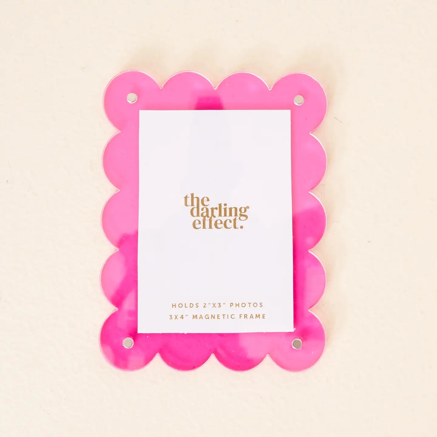 Mini Acrylic Picture Frame Magnet in Hot Pink