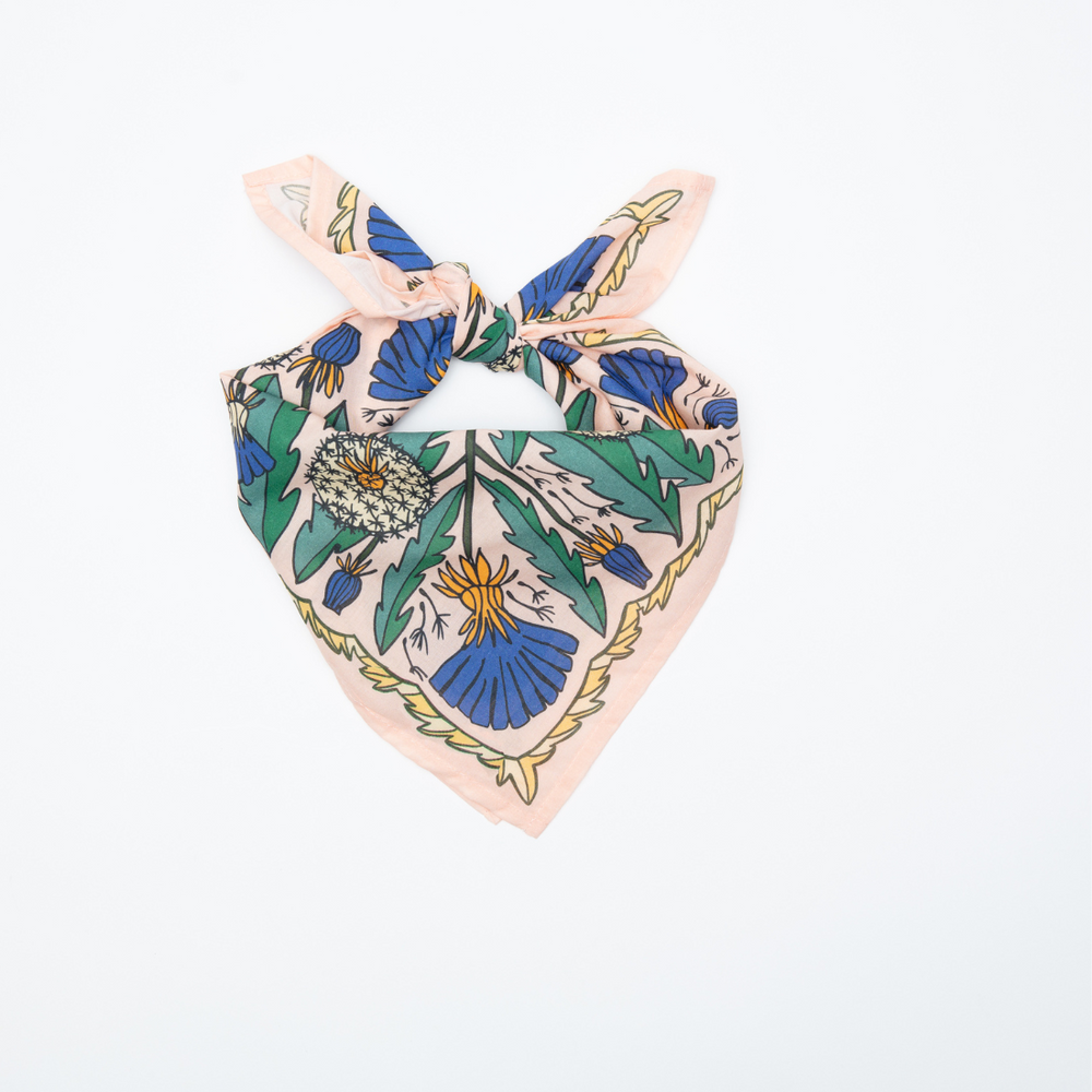 The Dandy Peach and Blue Floral Bandana