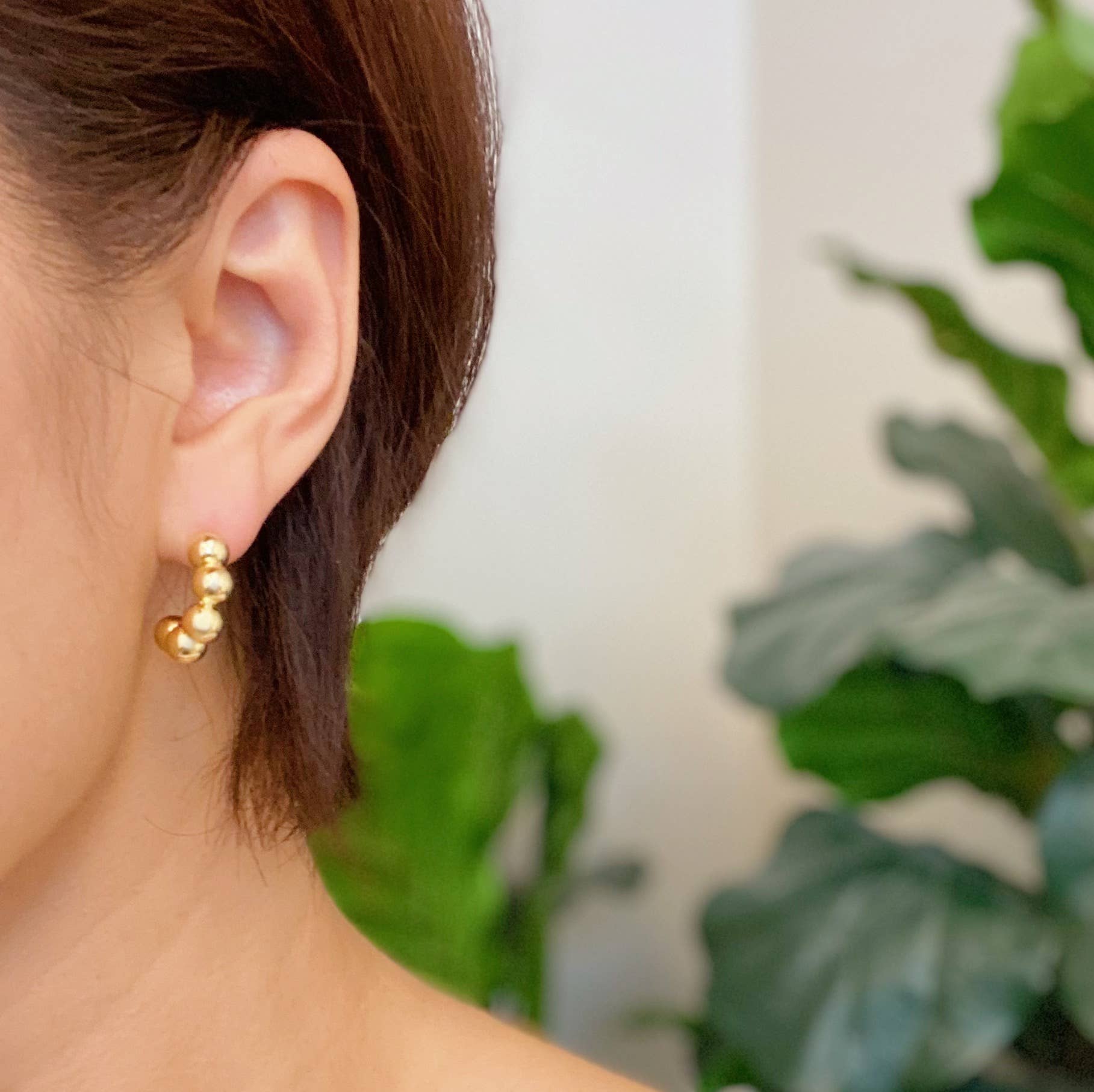 Golden Dot Hoop Earrings