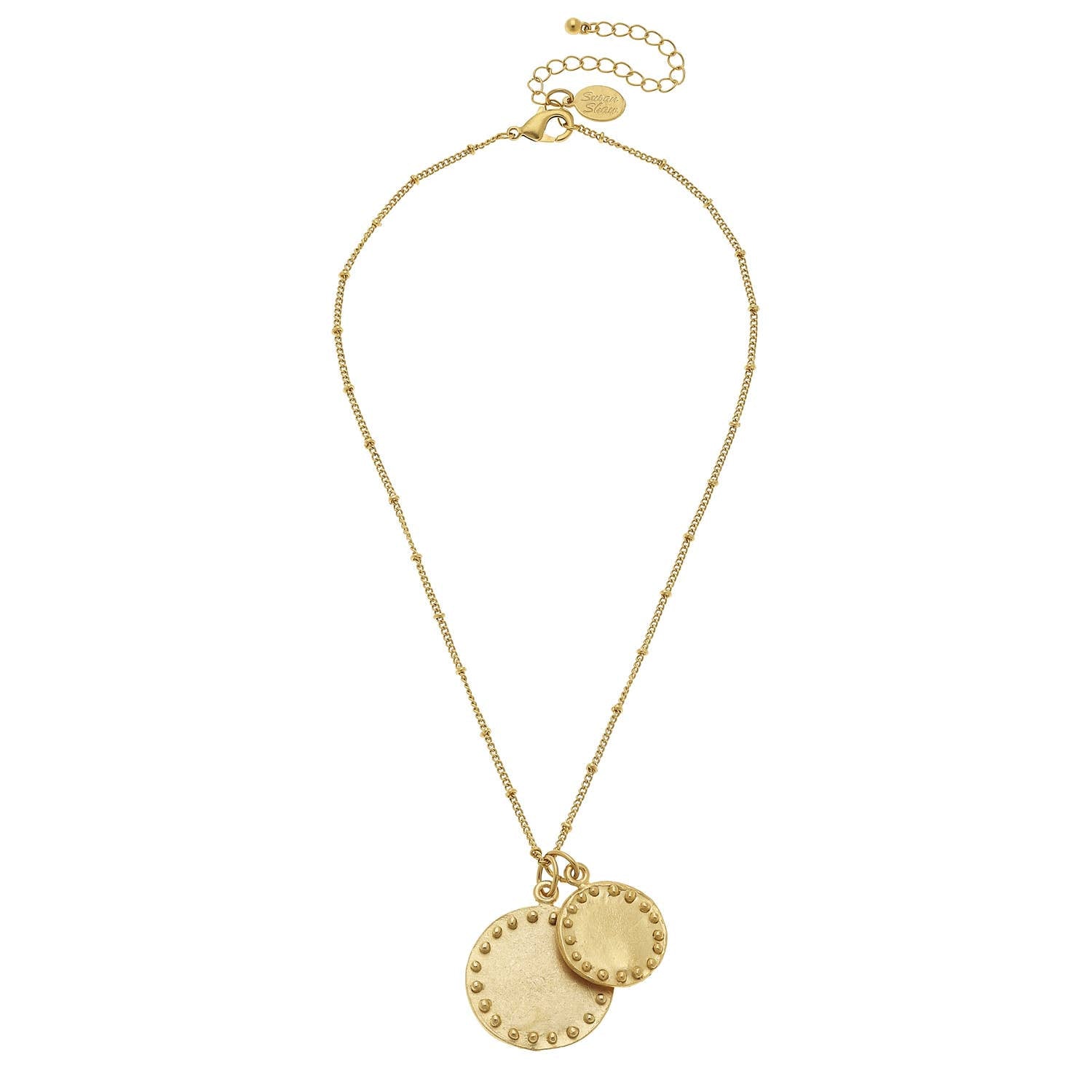 Double Circle with Dots Chain Necklace by Susan Shaw