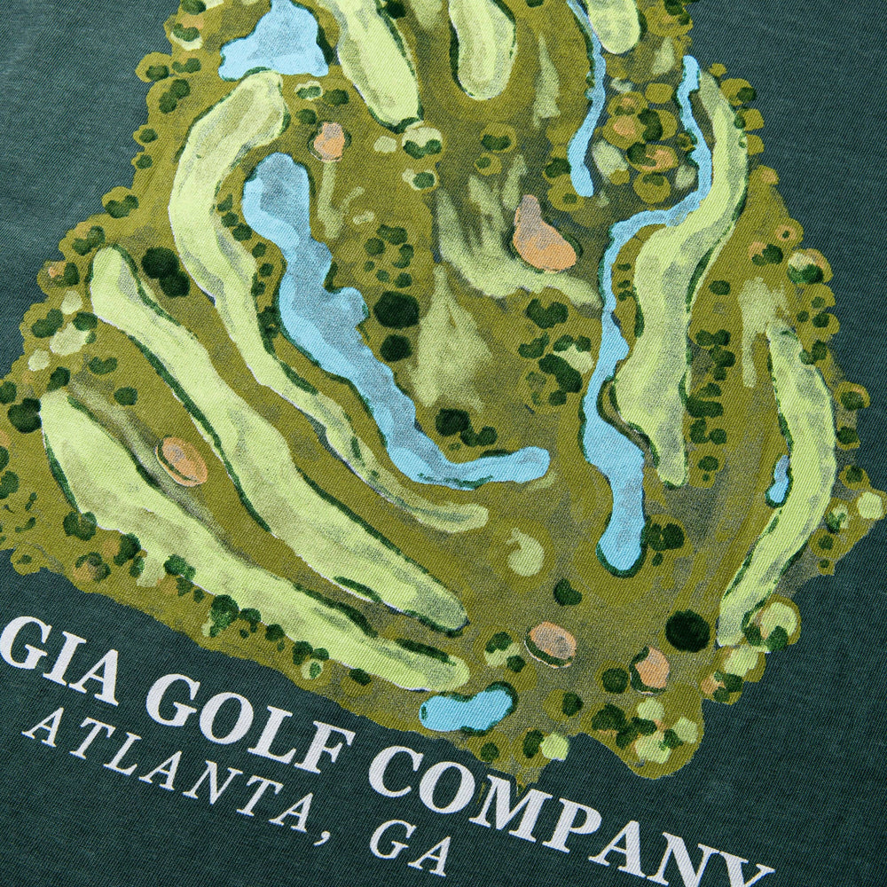 Course Map Tee in Green By Georgia Golf Company