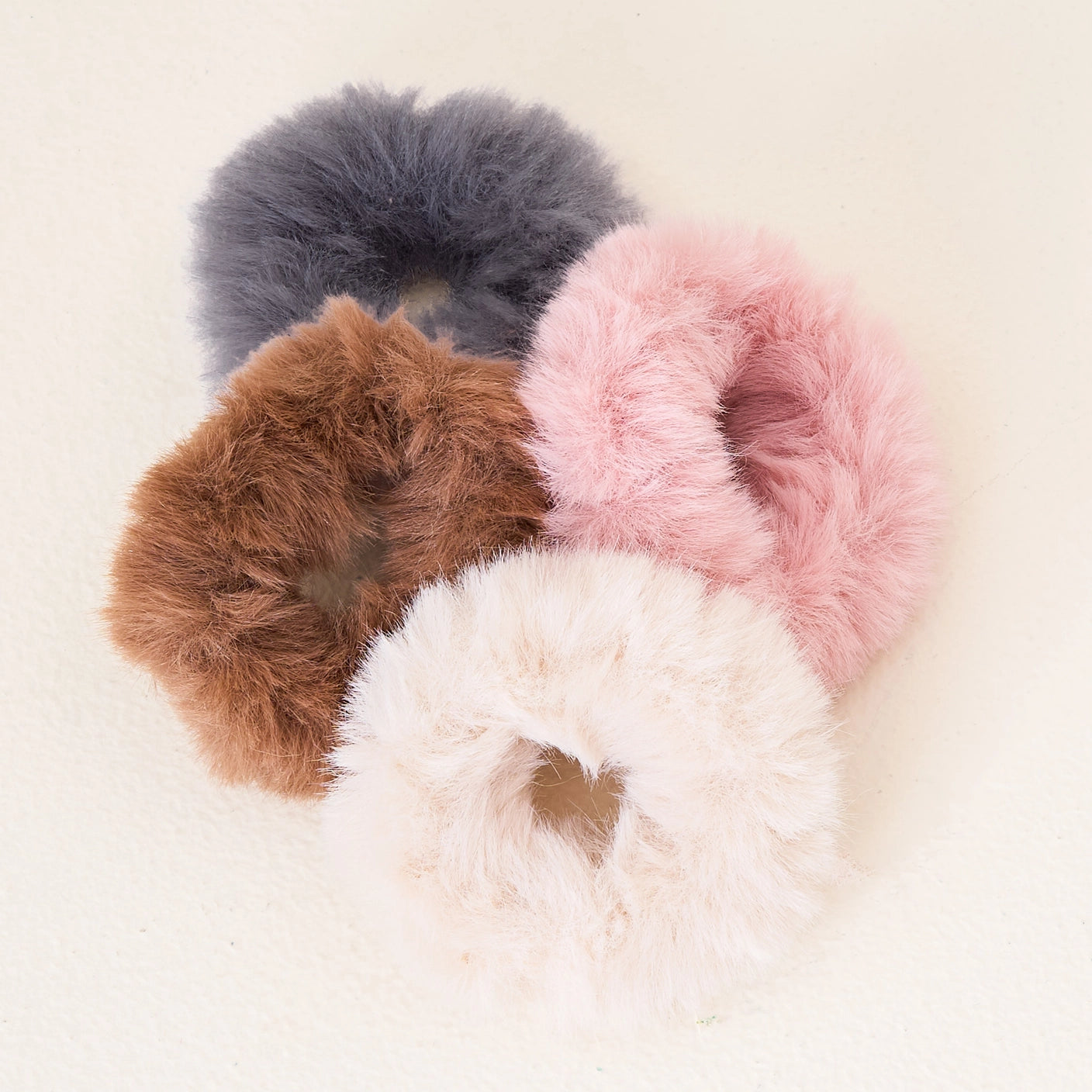 Bliss Faux Fur Scrunchie Set