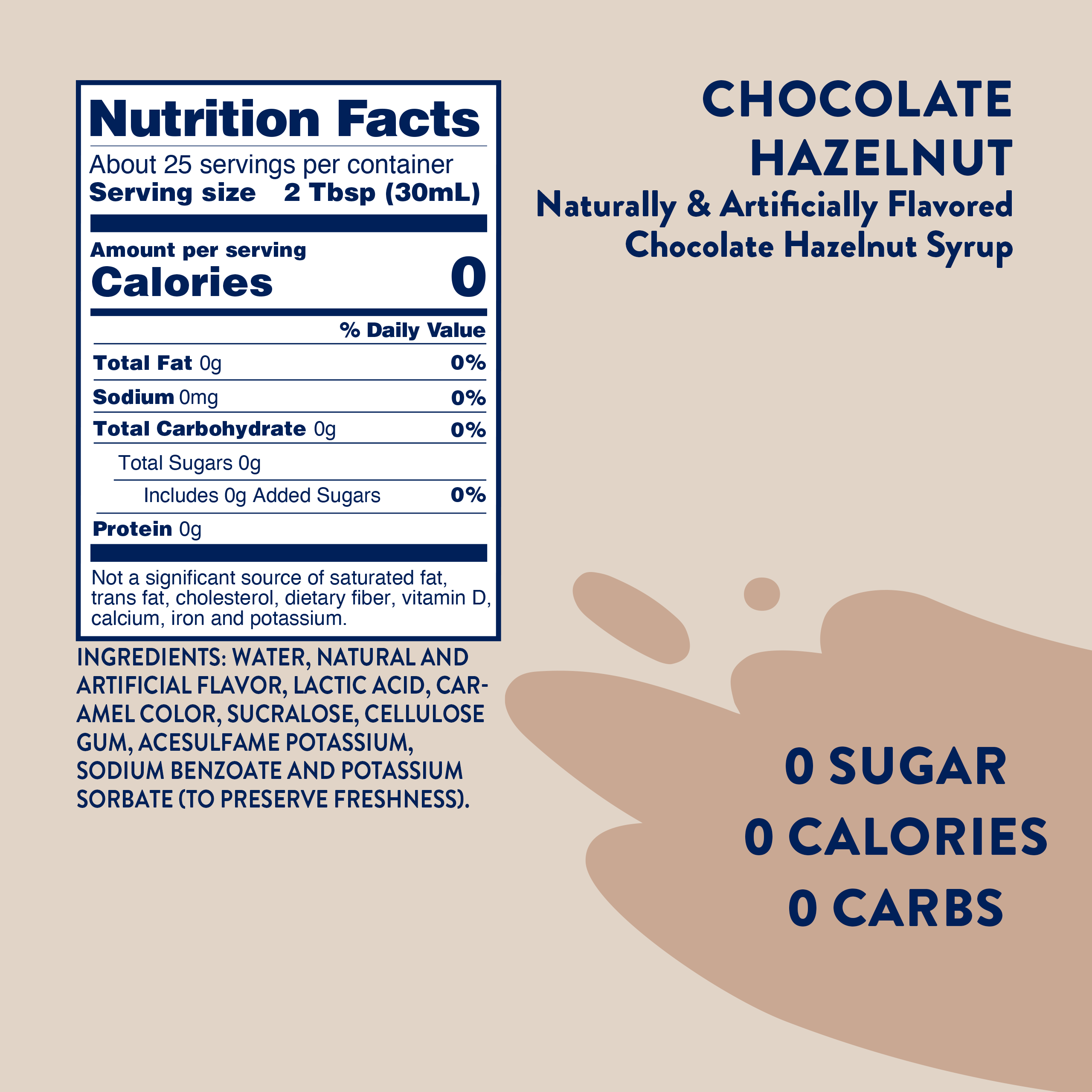 Sugar Free Chocolate Hazelnut Syrup