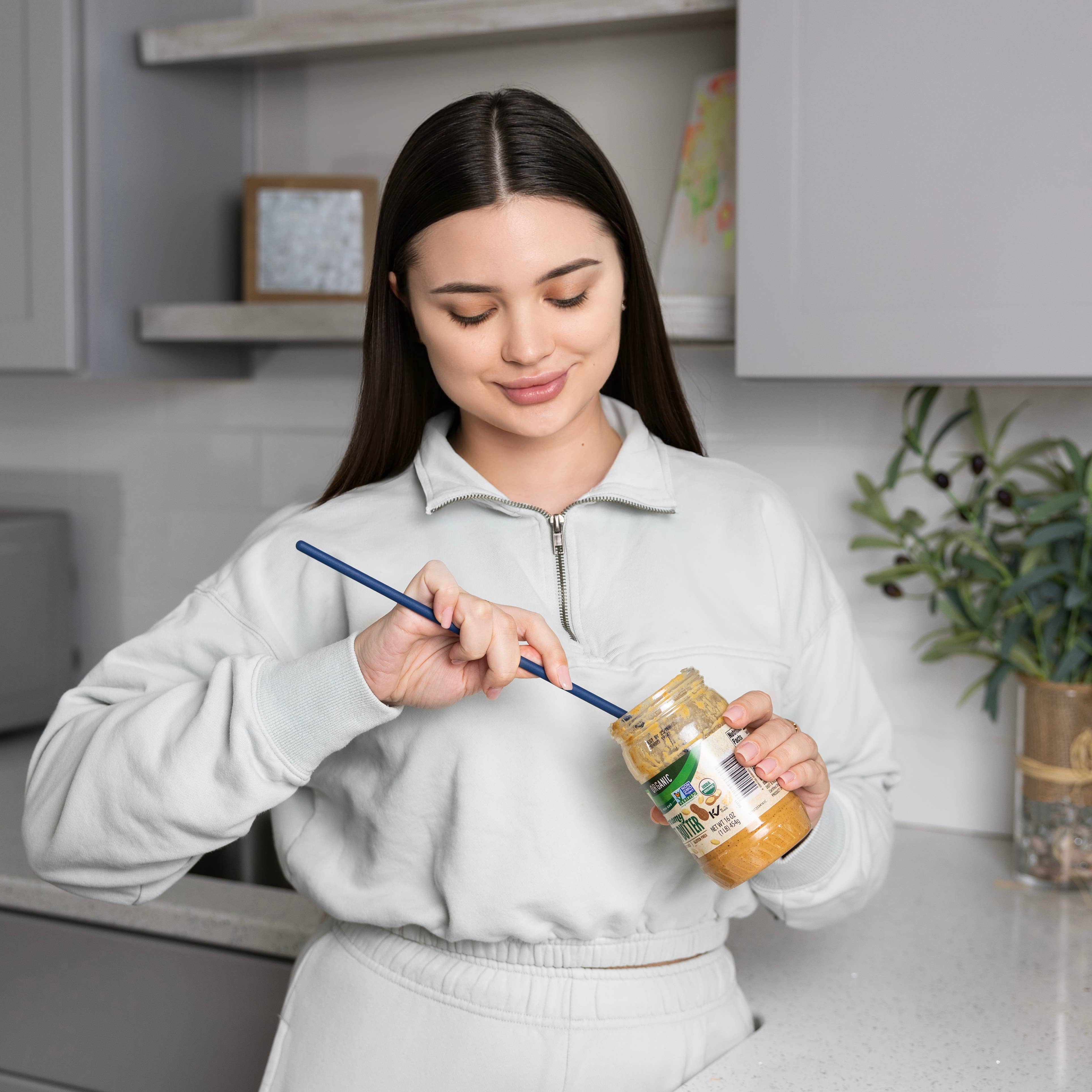 Fox Run Tiny 12" Silicone Spatula Jar Scraper in Navy