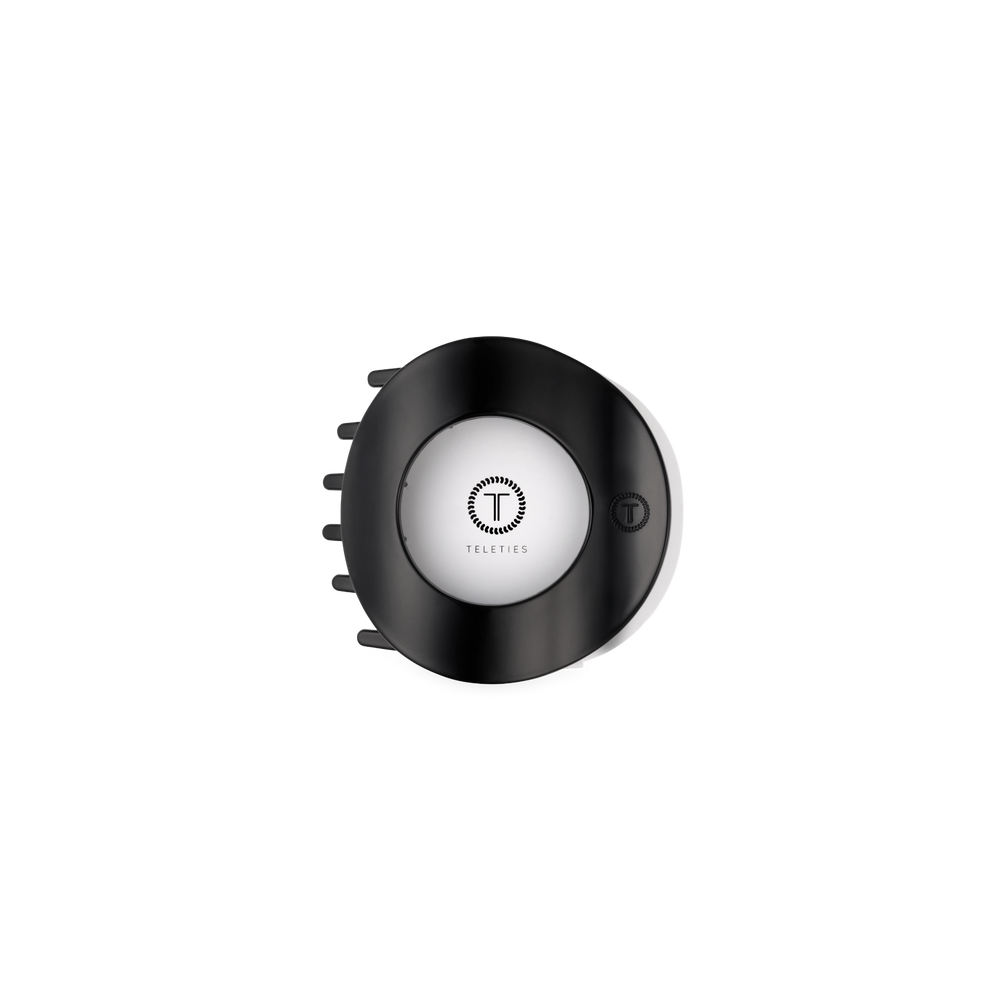 Jet Black Small Flat Circle Hair Clip